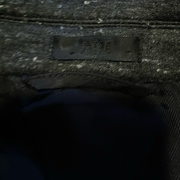 ATM Crop Sleeve Two Button Notched Lapel Blazer Jacket Gray - Picture 4 of 6